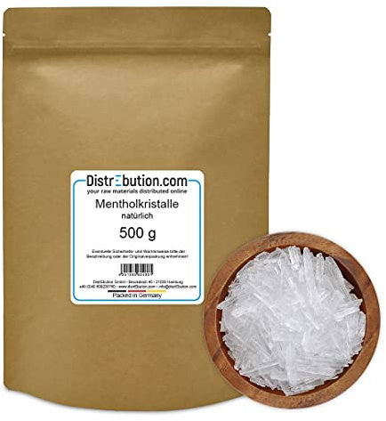 DistrEbution.com Mentholkristalle aus 100% Minzöl 500g Sauna Aufguss reines Menthol intensiv und wohltuend