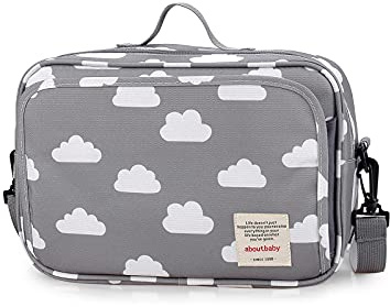 SONARIN Borsa Organizer per tutti i passeggini, Organizzatore Universale con portabicchieri, 2 ganci per carrozzina, usato come borsa da trasporto (Nube)