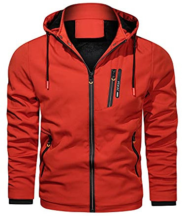 Homme Veste de Ski Imperméable de Montagne Manteau d'hiver Extérieur en Polaire Coupe-Vent avec Capuche Vestes Cargo en Polaire d'hiver pour Hommes