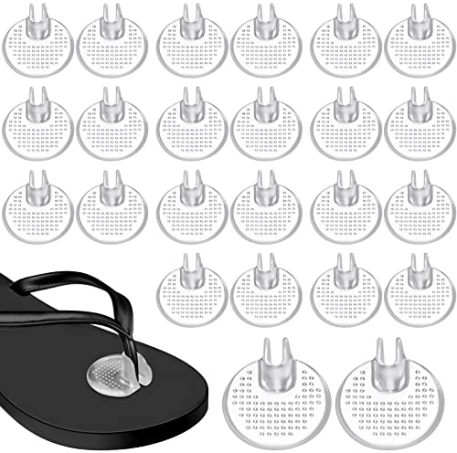 Tarpop 12 Pairs Silicone Thong Sandal Toe Guards Cushions Non Slip Flip Flop Toe Protectors Self Adhesive Toe Pad Gel Sandal Shoe Toe Insert for High Heels, Flip Flops, Sandals, Slippers, Clear