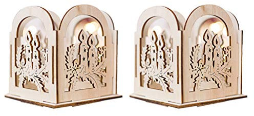 minkissy 2stücke Weihnachtskerzenhalter Aus Holz Für Kerzenständer DIY Teelichthalter Kerzenständer Für Weihnachten Party-Ornament Nähte Wiederverwendbar