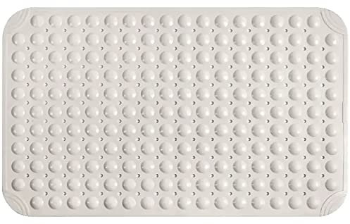 Z·Bling Duschmatte rutschfest 80x120cm,Duschmatten mit Ablauflöchern und Saugnäpfen,Große Antirutschmatte Dusche für Duschraum,Maschinenwaschbar (Weiß)