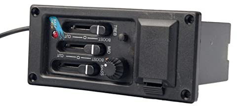 Tonabnehmer für Akustikgitarren 3 Band Gitarren-EQ Preamp Equalizer Piezo Für Akustikgitarren Gitarrenteile Zubehör