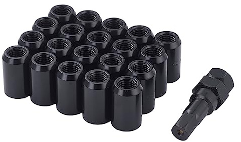 XRMXF 20 pezzi coni 60° chiavi esagonali sottili in acciaio, dadi M12 x 1,25 (nero)