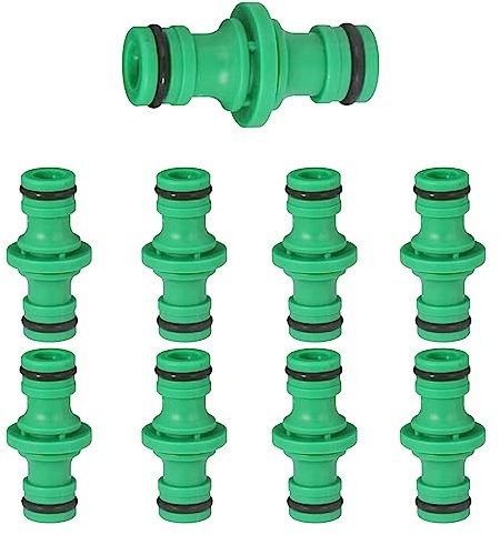 DITK-U Raccordo da 1/2 pollici, doppia spina da giardino, connettore per tubo di collegamento attrezzi da giardino, tubi per tubo (8 pezzi)