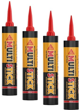 Everbuild Multi Stick | Superior High Strength Grab Adhesive, Based on Hybrid Polymer for Bonding Difficult Materials - White - 350 ml (Pack of 4)