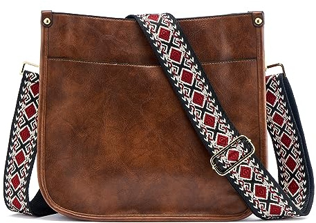 ZOUIQSS Femmes Sacs à Bandoulière en Cuir Sac à Dos Dame Hobo Sac à Main Poches Zippées Sac Avec Sangle Réglable