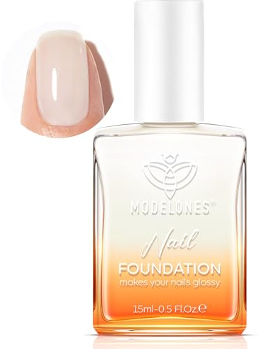 modelones Nail Strengthener, Milky White Nail Polish Nail Repair for Damaged Nails Hardener Air Dry Nail Growth Polish Natural Nail Concealer Foundation Gifts for Women 15ml