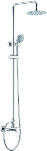 MICE - Colonna doccia estensibile 88-125 cm - Kit doccia - Monocomando a barra doccia con soffione Felxo argento BDR001