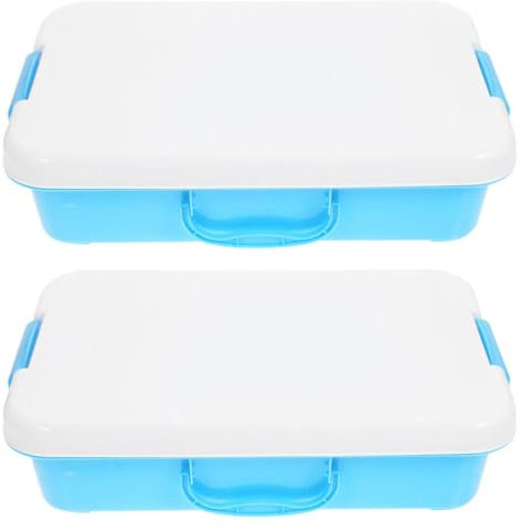 Abaodam Couvercle De Bac À Sable Portable pour Garçons Et Filles Boîte De Rangement De Jouets Couvercle De 2 Pièces Boîte À Jouets Dintérieur Et Dextérieur en Plastique Abs Portable