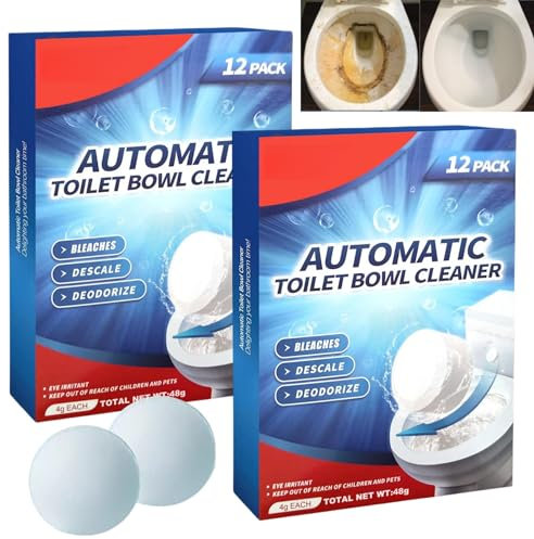 24Pcs Toilet Cleaner Active Tablets,Tablets Toilet Freshener,Toilet Bowl Cleaner,Toilet Limescale Remover,Toilet Stain Remover Heavy Duty,Strong Toilet Cleaner for Stains,Toilet Cleaning Tablets