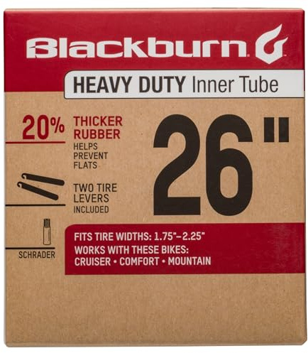 Blackburn 26 x 1.75-2.25 Schrader Heavy Duty Bicycle Inner Tube with tire levers