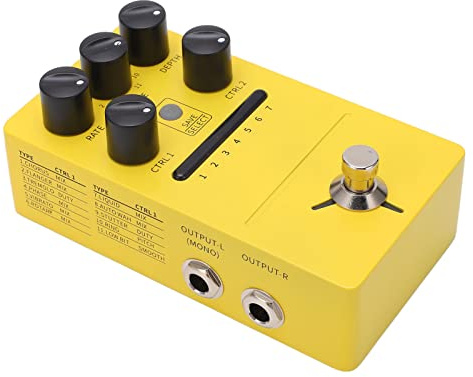 Pedale Multieffetto per Chitarra, Pedale Flanger Pedale Multi Modulazione Stereo 11 Effetti di Modulazione True Bypass Pedale Trill Tremolo con Cambio di Fase per Chitarra