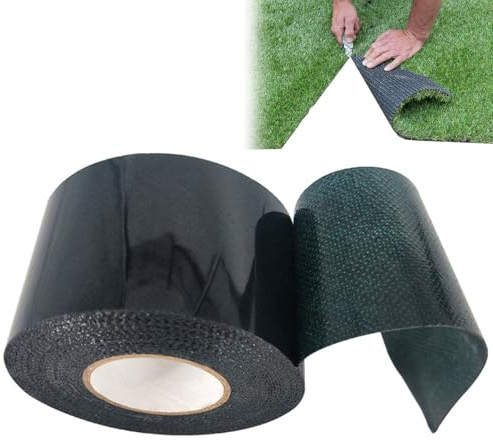 Artificial Grass Seaming Tape, Self Adhesive Joining Turf Tape, Artificial Grass Jointing Tape, 50mm x 5m Self Adhesive Fake Grass Lawn Band, Double Sided, for Courtyards, Gardens, Roofs, Balconies