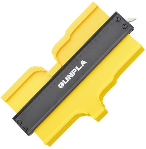 Gunpla 25cm/10inch Contour Gauge, Adjustable Lock Mechanism Precise Profile Gauges Duplicator Measure Tool Irregular Shapes Accurate Copy Woodworking Tracing Tiles Wood Board Marking Measurement