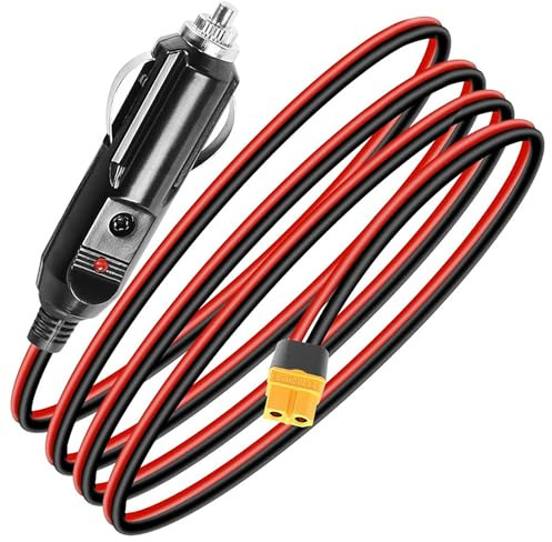 12V/24V Zigarettenanzünder zu Kabel: 16AWG 5FT Autoladegerät Stecker | Anschlusskabel für Auto LKW und Wohnmobil sowie Powerstation und Solargenerator