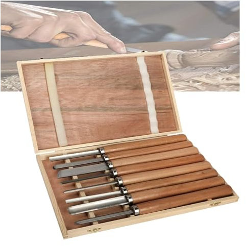 SXYKXYDL Ciseaux à Bois Ciseaux à Bois Ensemble de 8 Ciseaux à Bois pour Tour à Bois Bol Vase Kit de Rasage Rotatif Kit de Coupe Artistes