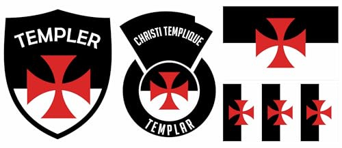 Templer Aufbügler Wappen Transferbügeln Zum Aufbügeln 6 Stück Kleidungsstücke T-Shirt Bügelmotiv - 6B