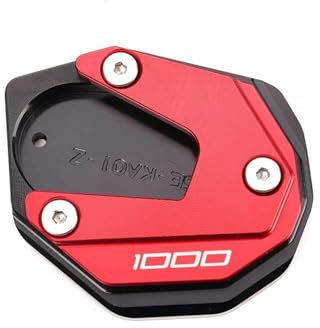 VQLDPX Motorrad-Seitenständer-Fußpolster Für Kawasaki Z1000 Z 1000 Z1000SX Z1000 SX Z 1000 SX 2010-2023 Verlängerungsfußplatte Motorradständer Platte Verbreiterung(Rot)