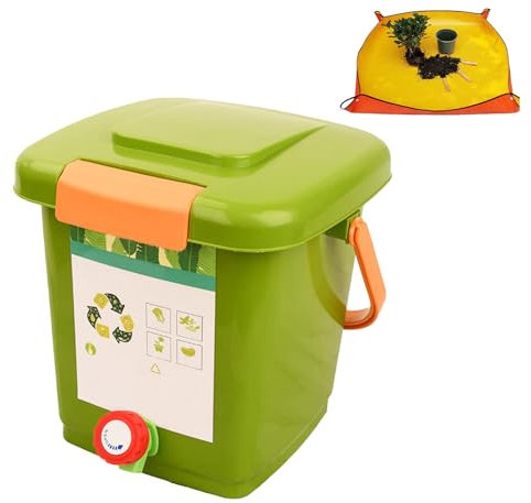 Compostiera Da Giardino Con Rubinetto Compostiera Domestica Comodo Riciclaggio Dei Rifiuti Alimentari Compostiera Da Cucina,Style1(8L)-2Set