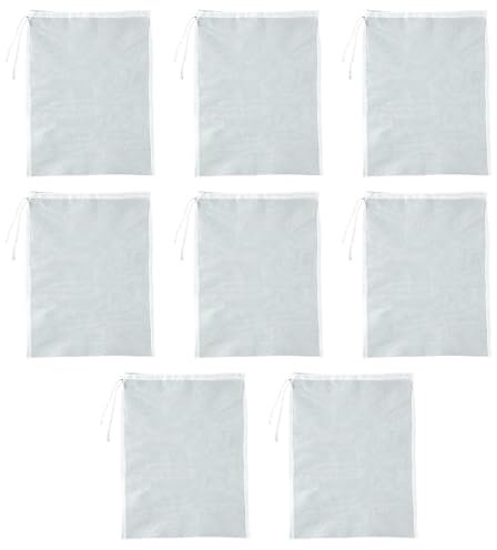 XWYDZ 8 Pcs Cheesecloth for Straining, Cheese Cloth, Muslin Cloths for Cooking - Reusable 20x30cm Drawstring Bags, Cold Brew Coffee Filter, Nut Milk & Yogurt Strainer (Mesh)