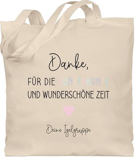 Geschenk mit Namen personalisiert by Shirtracer - Baumwolltasche - Danke für die kunterbunte und wunderschöne Zeit I Abschluss Geschenk Erzieher Dankeschön Geschenke Kita Erzieherin Geschenk Kita