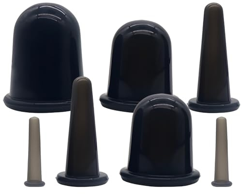 Set di coppettazione in silicone, set da 7 pezzi per uso viso e corpo, include 2 tazze piccole, 2 medie, 2 grandi e 1 XL, morbide e sicure