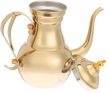 Healifty Caffettiera in Acciaio Con Beccuccio Filtro Integrato Design Ergonomico Antiscottatura Manico Antiscivolo Adatta Per Caffè e Tè Stile Orientale