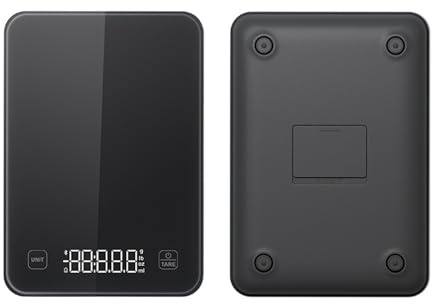 Bilancia da cucina con app e contatore: bilancia digitale precisa per nutrizione e dieta, per raggiungere la figura dei sogni in poche settimane Qkz651 (Black, A)