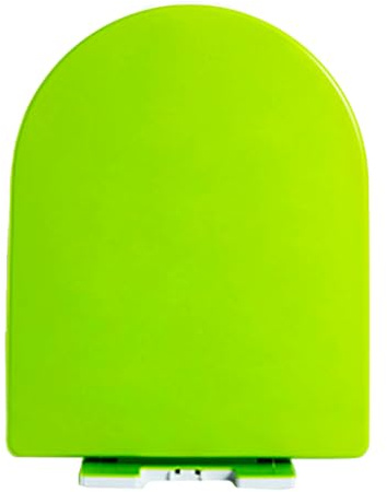 NSTVVEE Sedile WC in PP con Chiusura Ammortizzata, Coperchio Silenzioso, Facile da installare e da Pulire, Montaggio dall'alto, sgancio rapido, sedili WC Colorati a Forma di D/U (Verde 36x