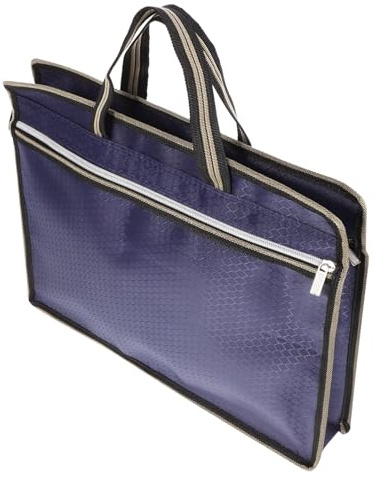 UKCOCO Sacoche Pochette Documents Zippée en Tissu Oxford et Alliage D'aluminium, Portable et Résistante pour Reçus Professionnels et Dossiers, pour Étudiants et Hommes D'affaires