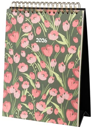 Kokonote - Calendrier de Bureau 2026 Daisy Cottage - Calendrier 2026 Mensuel │ Idee Cadeau │ De Janvier à Décembre : Espace pour notes et Illustrations décoratives (15x20 cm)