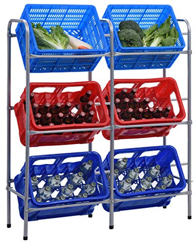 Générique Étagère de Rangement pour 6 caisses Argenté 96x33x116 cm Acier,Entreprise & Industrie,Stockage Industriel,Étagères industrielles,Argent,5.92 KG,285213