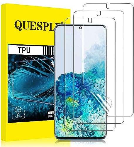 QUESPLE [3 Stück] TPU Schutzfolie für Samsung Galaxy S20 Folie, Anti-Kratzen, HD Klar Blasenfreie Weich Samsung S20 Display Schutz, Fingerabdruck-ID Unterstützen