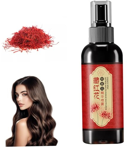Aerosol de esencia de azafrán, aerosoles para el cabello de azafrán de 100 ml, laca para el cabello no tóxica de plantas naturales, mejora la sequedad y encrespamiento, para todo tipo de g