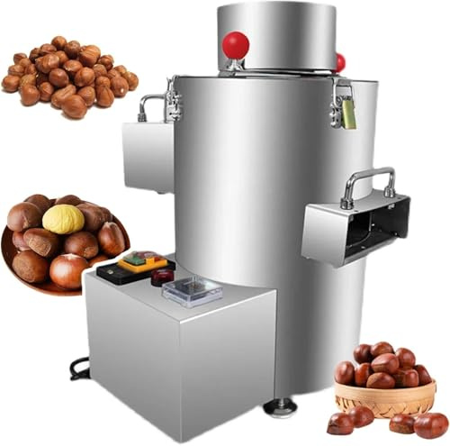 JIMINHUIXIN 550W Pelatrice Elettrica Taglio della Castagna, Macchina Elettrica per Schiacciare Le Castagne, Sbuccia Castagne, 10/12 Lamas in Acciaio Inossidabile, Senza Danni alle Castagne