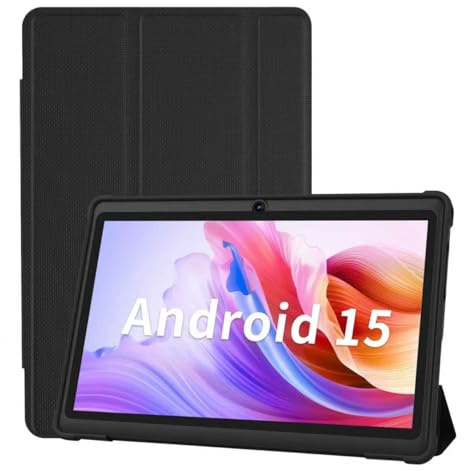 PRITOM 7 inch Tablets Android 15,8GB RAM, 32 GB, (Expandable 1TB),3500 Mah, Tablet PC, Bluetooth,Dual Camera,WiFi, Portable Tablet PC with Pink Case