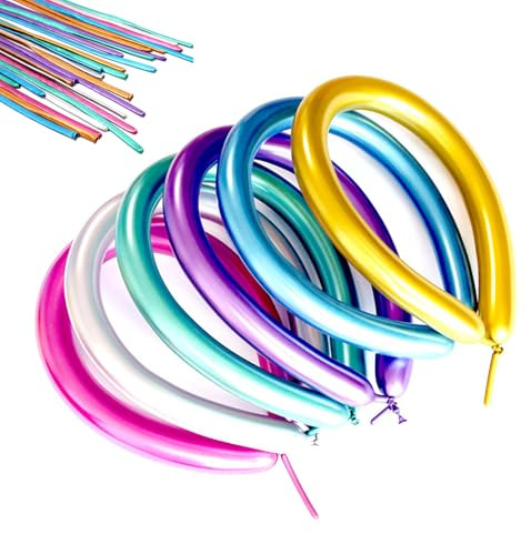 Kit de ballons torsadés – 260 ballons-longs et fins, ensemble de ballons-en forme d'animal, fournitures de fête métalliques classiques de forte qualité | Anniversaire Noël École Festival Amis Événemen