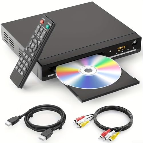 Floweringbeter Lettore DVD per Smart TV con uscita di upscaling 1080P Ingresso USB e supporto per CD DVD VCD MP3 WMA AVI MPEG4 formati