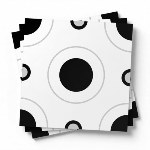 Mattonelle Adesive Cucina Circolo Grigio Nero Paraschizzi Cucina Adesivo Impermeabile PVC Adesivi per Piastrelle Bagno Decorazione per Pareti Armario Piastrelle Adesive