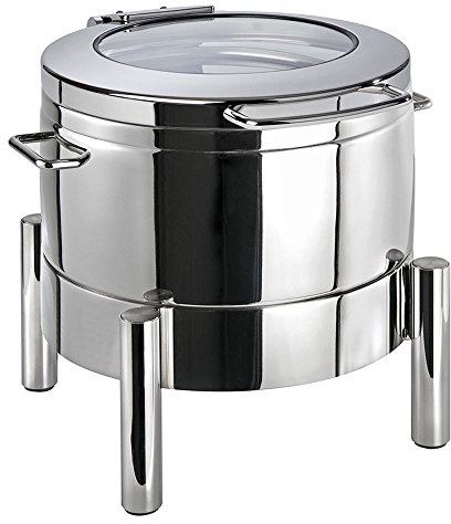 APS 12354 Chafing Dish rund -Premium, 10 Liter, aus 18/8 Edelstahl, 44 x 48 x 39 cm, 1 Gestell, 1 Wasserbecken