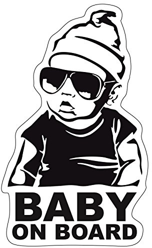 Finest Folia Baby on Board Aufkleber Auto Junge 12x7cm Sticker wetterfest | Autoaufkleber mit Schutzlaminat, UV-beständig und selbstklebend waschstraßenfest rückstandslos wieder entfernbar R042