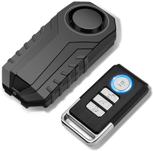 KCMYTONER Bike Alarms for Ebikes, 113db Loud Ebike Alarm Anti Theft with Remote, Motion Sensor Scooter Alarm，Waterproof, Sensitivity Adjustable & SOS, for Motorcycle Bicycle Tricycle Mobility