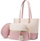 LOVEVOOK Borsa Donna Borse a Mano Donna Borse a tracolla Borse Tote elegante Pelle sintetica Borsa 3 pezzi Set Beige Rosa