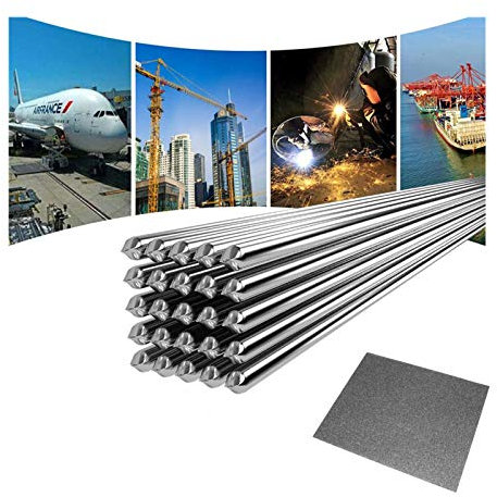 Alambre de Soldadura de Aluminio a BajaTemperatura, Varilla de Soldadura Duradera de Al para Reparación No Necesita Polvo de Soldadura - 10 PCS 2.0MM 50CM