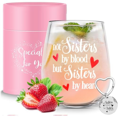 Cadeaux d'amitié pour Femmes Verre à Vin Sans Pied Personnalisé Meilleure Amie Sœur Cadeaux d'anniversaire de Noël pour Elle Sœur par Alliance Verre à Gin pour Femmes Idée de Cadeau pour Amie Spéciale