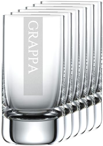 Miriquidi - Coolglas - Lot de 6 verres à Grappa - 5 cl - Gravés au laser - Passent au lave-vaisselle - Fabriqués en verre Schott