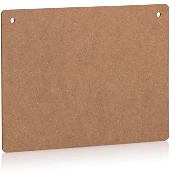 X5 placas de madera de 200 x 150 mm con 2 agujeros MDF rectangular de madera para manualidades, decoración en blanco, ideal para proyectos de bricolaje, artes y manualidades