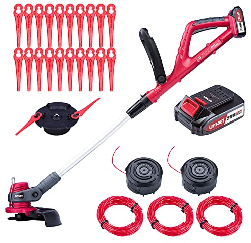 WONET Decespugliatore Tagliabordi a Batteria NCGT-S20LIDA, Batteria e caricabatteria inclusi, Taglio Ø 25cm, lunghezza espandibile