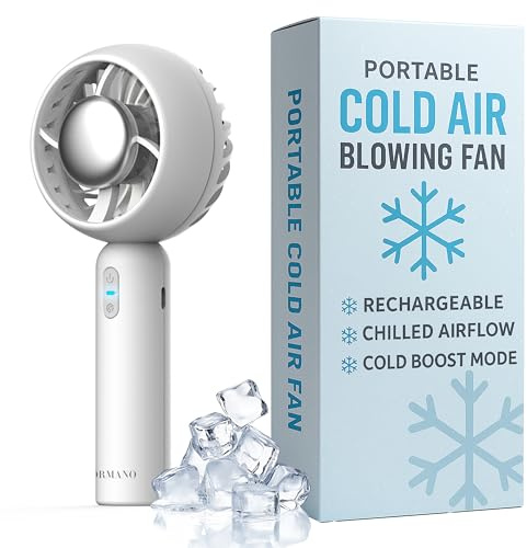 Formano Cold Air Portable Cooling AC Handheld Fans – The GENUINE Rechargeable Portable Ice Cooling Refrigerating Pad Handheld Cooling Fan That Blows Cold Air